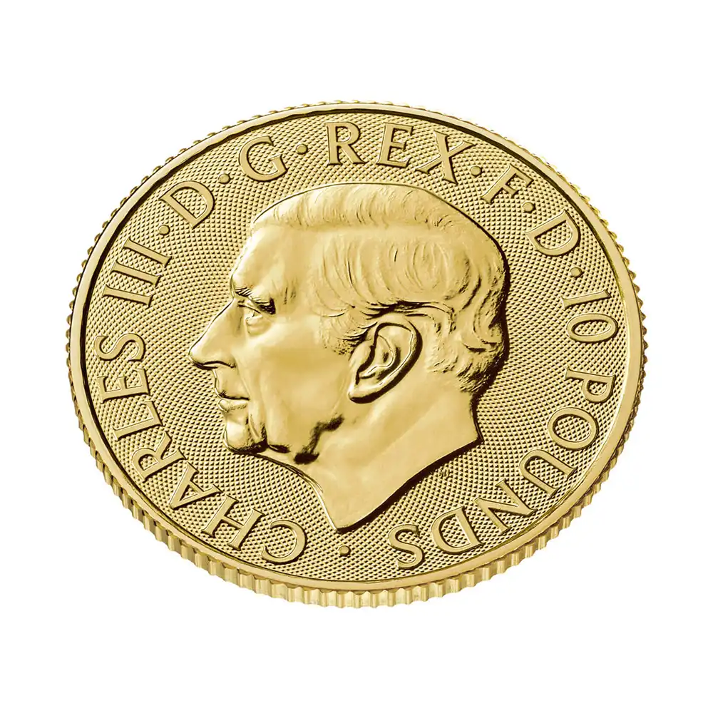 地金型7：6317 イギリス 2025 チャールズ3世 ブリタニア 10ポンド 1/10オンス 金貨 【1枚】(ブリスターパック付き)