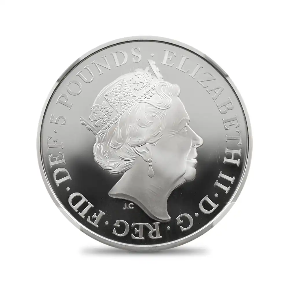 モダンコイン3：1573 2018 エリザベス2世 英国王室4世代祝福記念 5ポンド銀貨 アーリーリリース NGC PF70UC