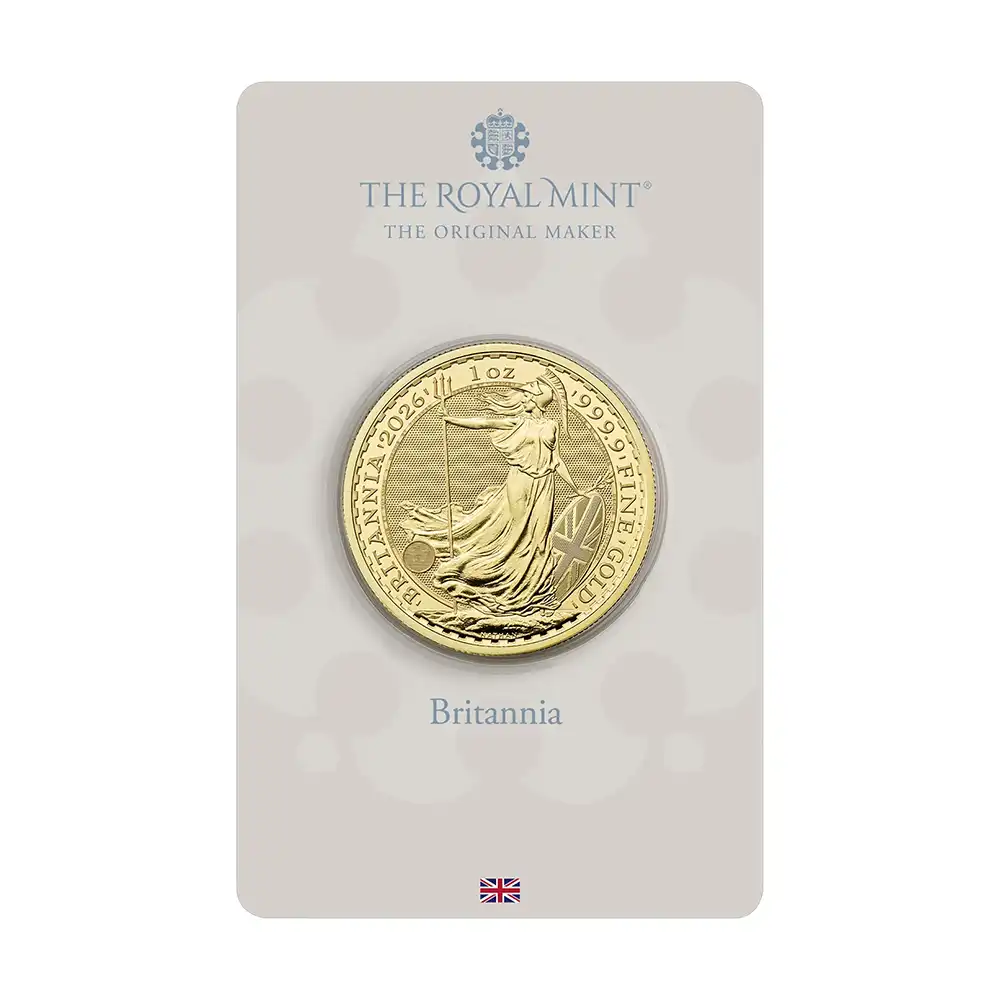 地金型4：6329 イギリス 2026 チャールズ3世 ブリタニア 100ポンド 1オンス 金貨【1枚】 (ブリスターパック付き)