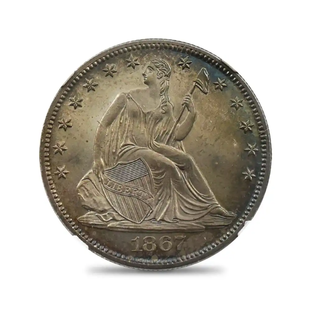 アンティークコイン2：1622 アメリカ 1867 リバティ 50セント銀貨 NGC PF64