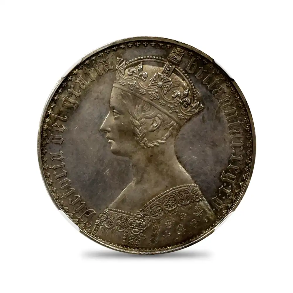 アンティークコイン2：2223 1847 ヴィクトリア女王 ゴチッククラウン銀貨 プレーンエッジ NGC PF62