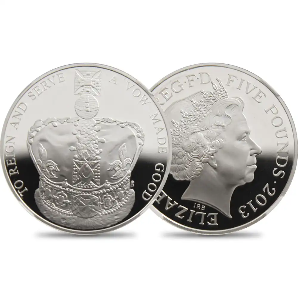2013 エリザベス2世 戴冠60周年記念 5ポンド銀貨 NGC PF69UC | 英国