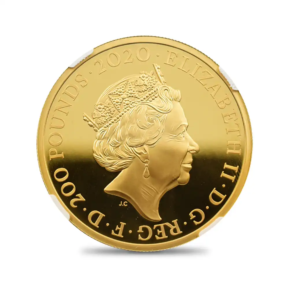 モダンコイン3：1714 2020 エリザベス2世 スリーグレーセス 200ポンド2オンス金貨 ファーストリリース NGC PF70UC 箱付き