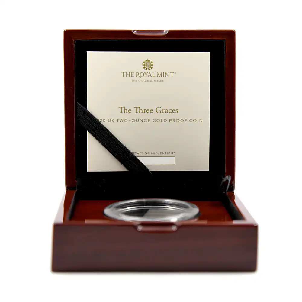 モダンコイン9：1714 2020 エリザベス2世 スリーグレーセス 200ポンド2オンス金貨 ファーストリリース NGC PF70UC 箱付き