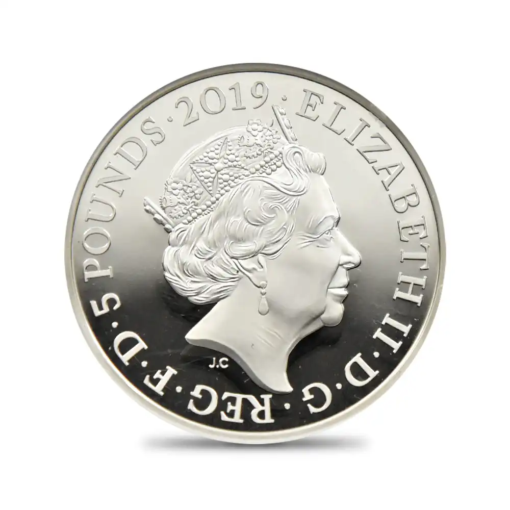 モダンコイン3：1801 2019 エリザベス2世 ヴィクトリア女王生誕200周年記念 5ポンドピエフォー銀貨 ファーストリリース NGC PF70UC 箱付き