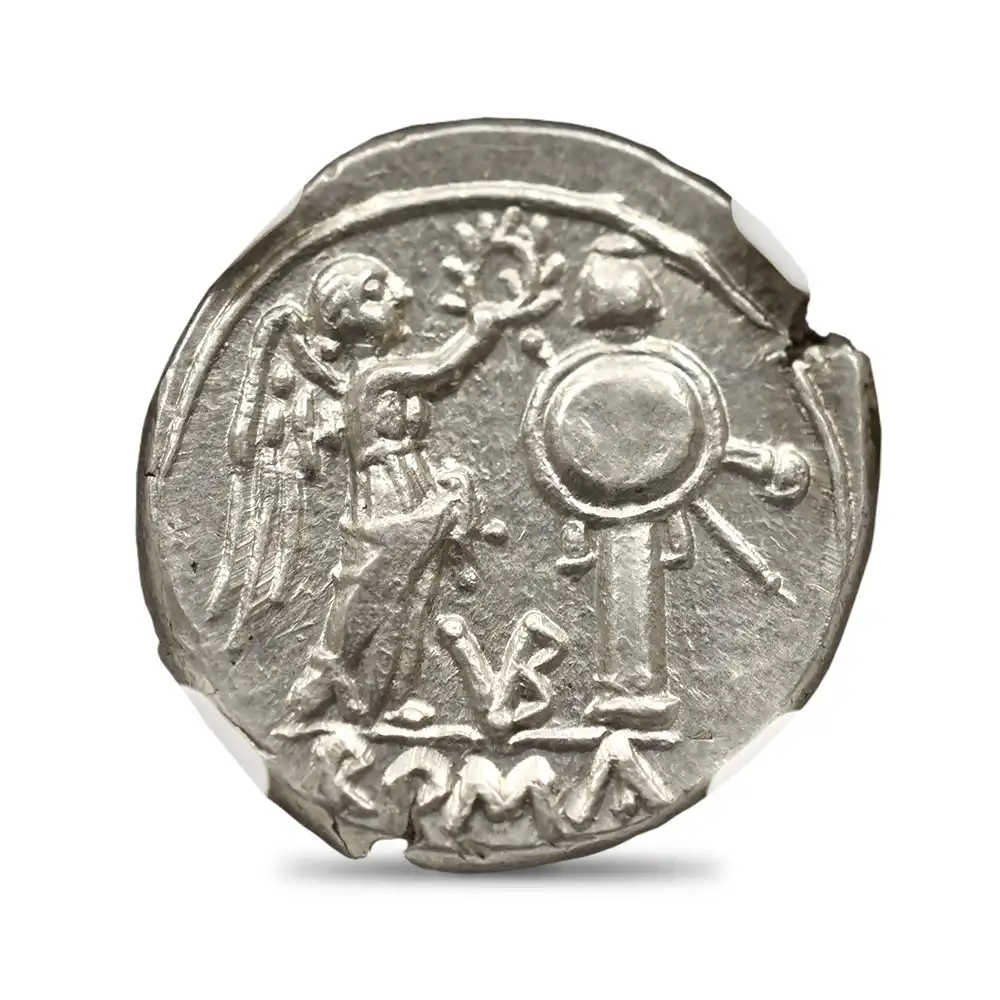 古代コイン3：1815 古代ローマ共和国 紀元前211-208 ヴィクトリアトゥス銀貨 NGC Ch MS Strike: 5/5 Surface: 5/5