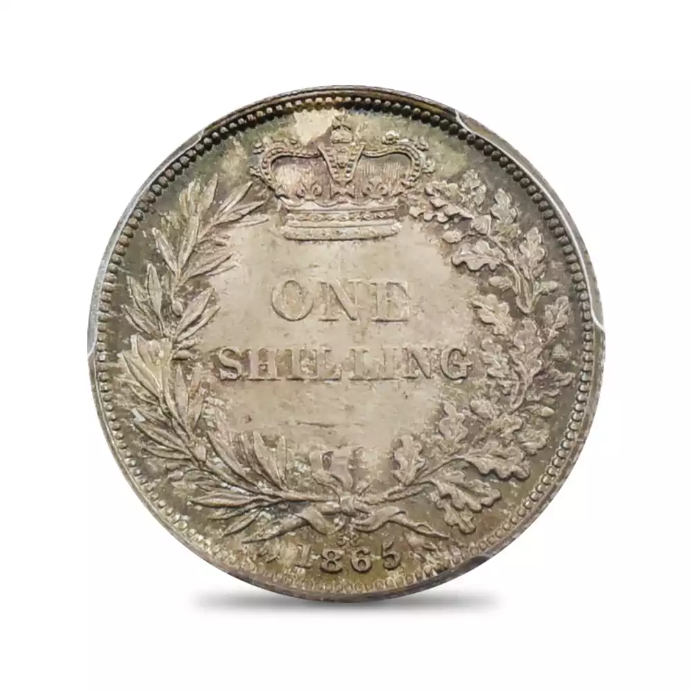 アンティークコイン3：2226 1865 ヴィクトリア女王 1シリング銀貨 PCGS MS67 Die#58