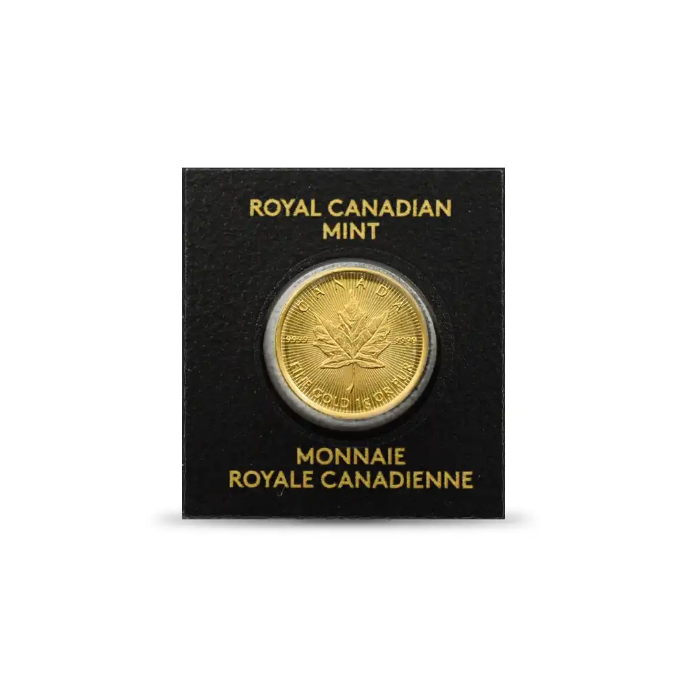 地金型s4：1835 カナダ 2022 メイプルリーフ 50セント 1グラム  金貨 【1枚】