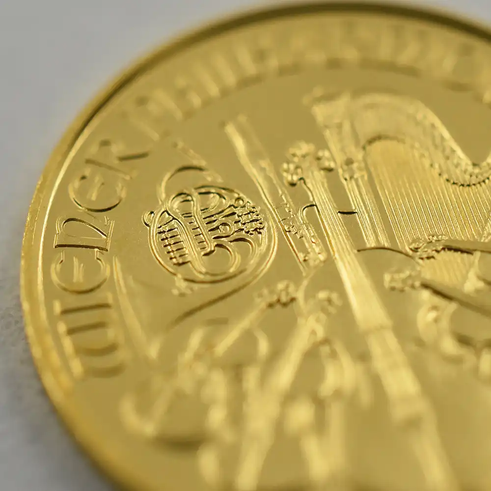 地金型5：1837 オーストリア 2022 ウィーンフィル 10ユーロ 1/10オンス 金貨 【1枚】
