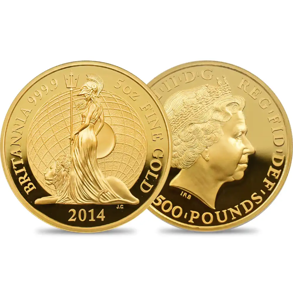 2014 エリザベス2世 ブリタニア ハイレリーフ 500ポンド5オンス金貨 NGC PF70UC | 英国アンティークコイン専門店「コインパレス」