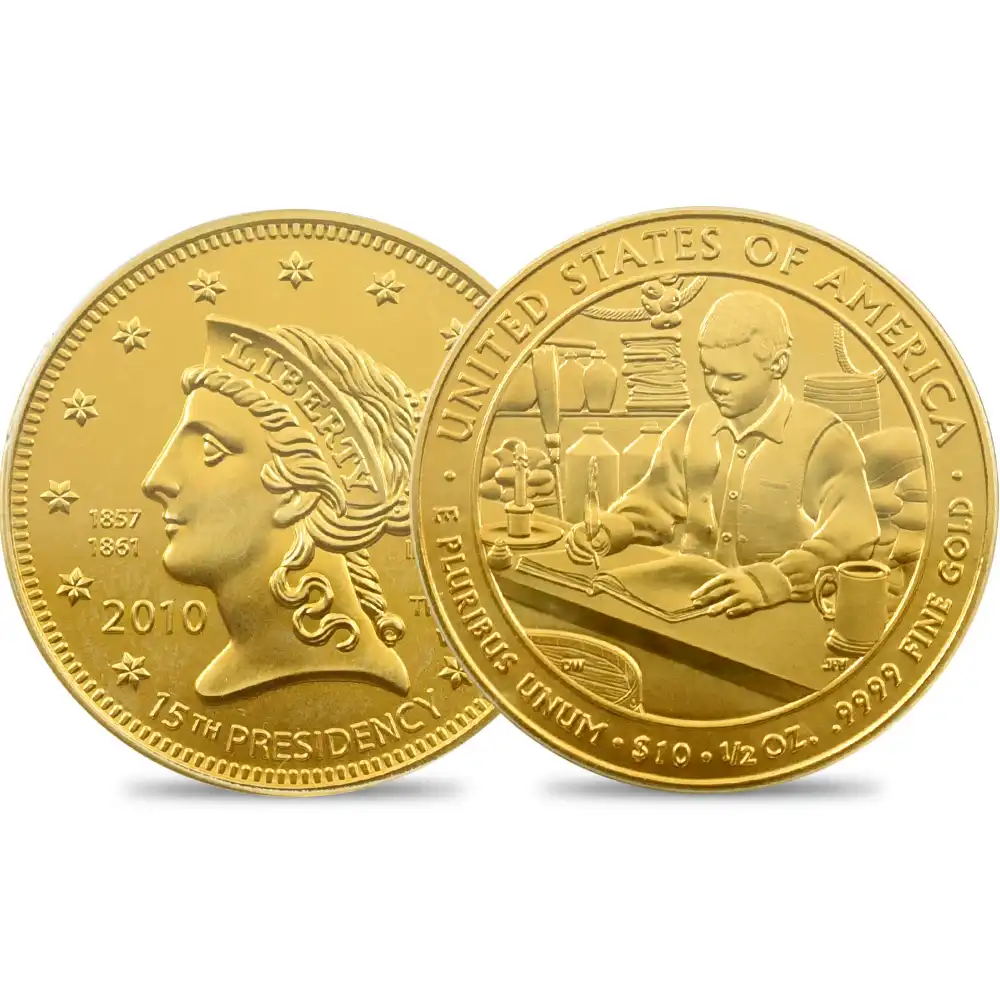 モダンコインs1：1861 アメリカ 2010W ジェームズ・ブキャナンのリバティ 10ドル1/2オンス金貨 ファーストストライク PCGS MS70