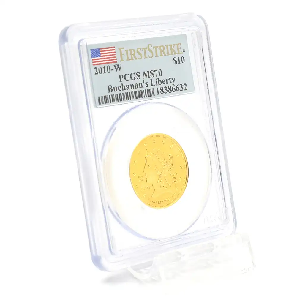 モダンコインs6：1861 アメリカ 2010W ジェームズ・ブキャナンのリバティ 10ドル1/2オンス金貨 ファーストストライク PCGS MS70