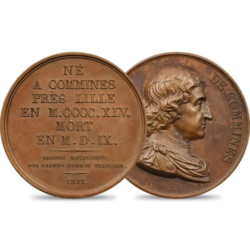 メダル7：1876 フランス 1816-1838 フランスの偉大なる人物コレクション 青銅メダル120枚セット 箱付き
