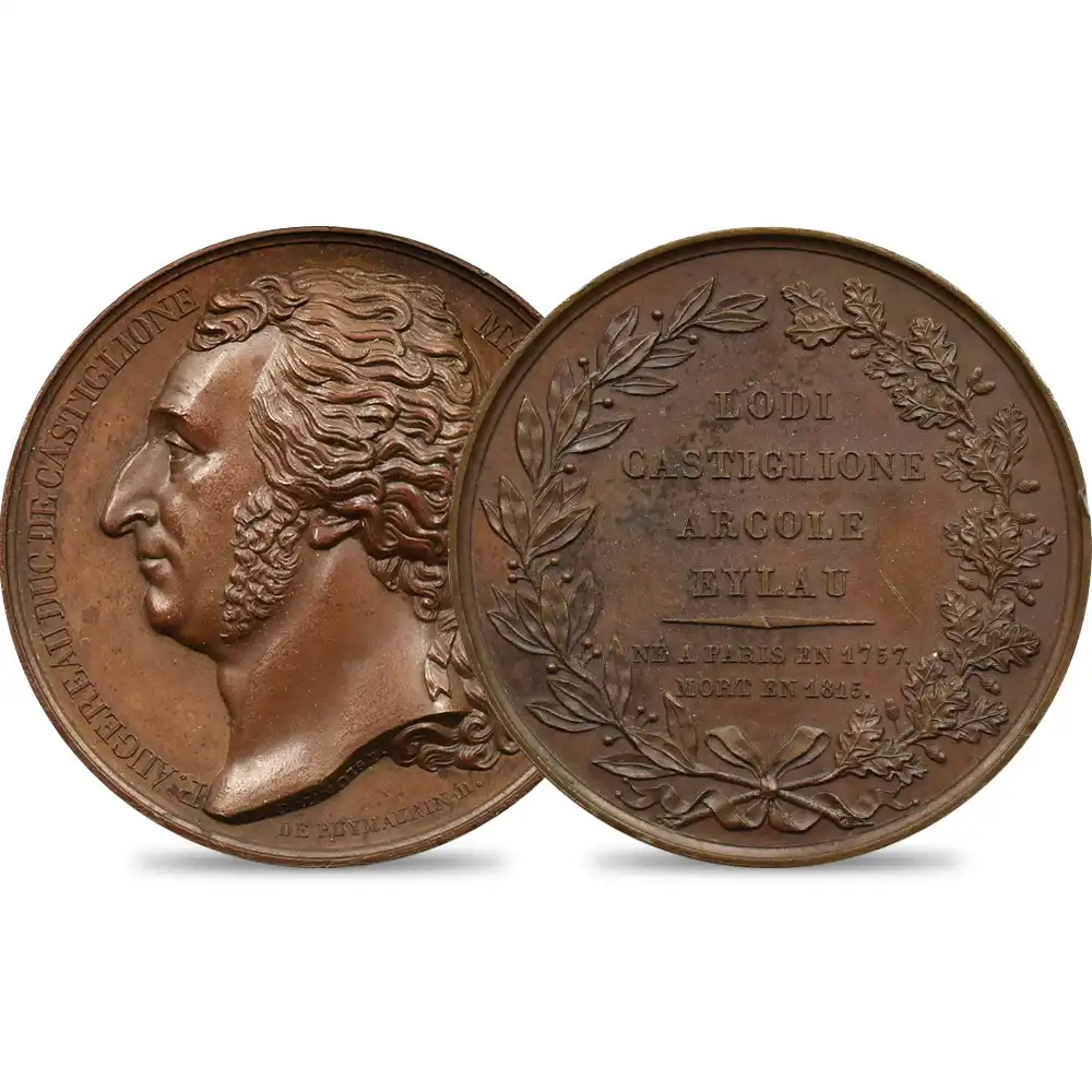 メダルs11：1876 フランス 1816-1838 フランスの偉大なる人物コレクション 青銅メダル120枚セット 箱付き