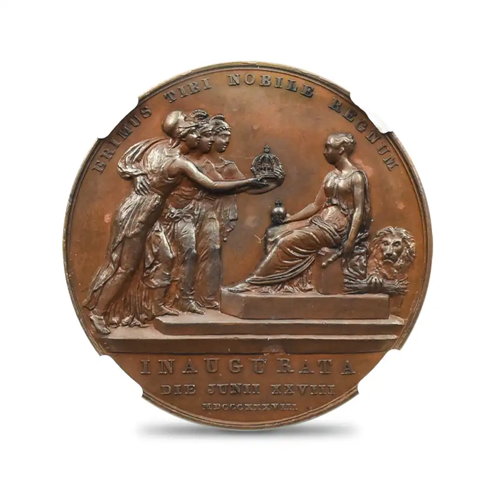 メダル3：1916 1838 ヴィクトリア女王 戴冠記念 銅メダル NGC MS62BN BHM-1801