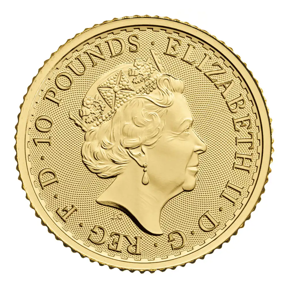 地金型3：1933 イギリス  2022  ブリタニア 10ポンド 1/10オンス 地金型金貨 【1枚】