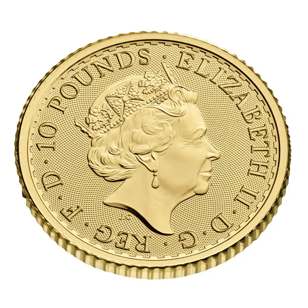 地金型5：1933 イギリス  2022  ブリタニア 10ポンド 1/10オンス 地金型金貨 【1枚】