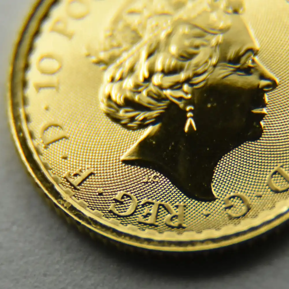 地金型11：1933 イギリス  2022  ブリタニア 10ポンド 1/10オンス 地金型金貨 【1枚】