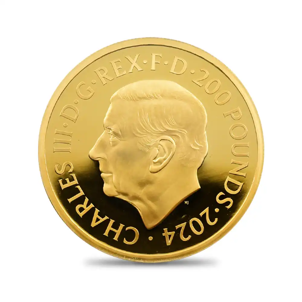 モダンコイン3：6339 2024 チャールズ3世 ワーテルロー・メダル - 連合国代表 200ポンド2オンス金貨 PCGS PR70DC 箱付き