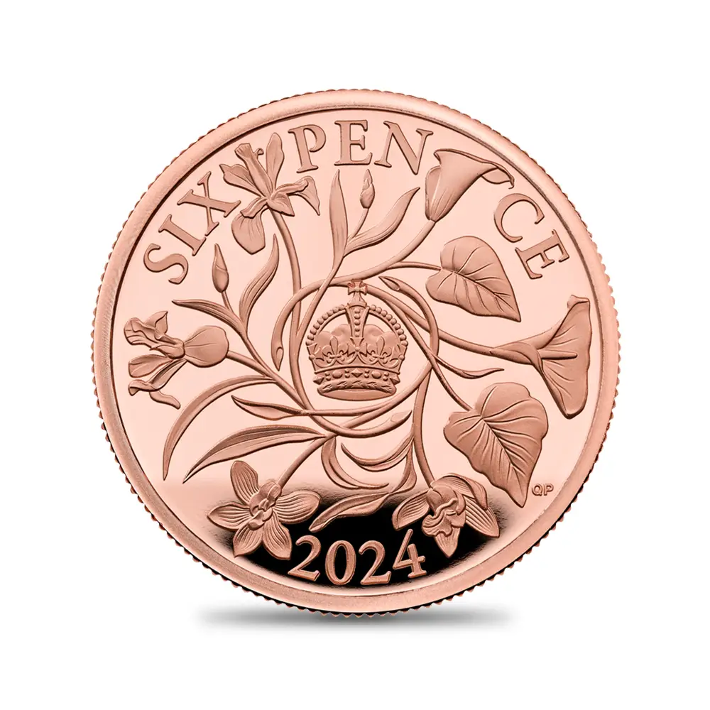 モダンコイン2：4995 2024 チャールズ3世 6ペンスプルーフ金貨 未鑑定 箱付き【ご予約承り品】