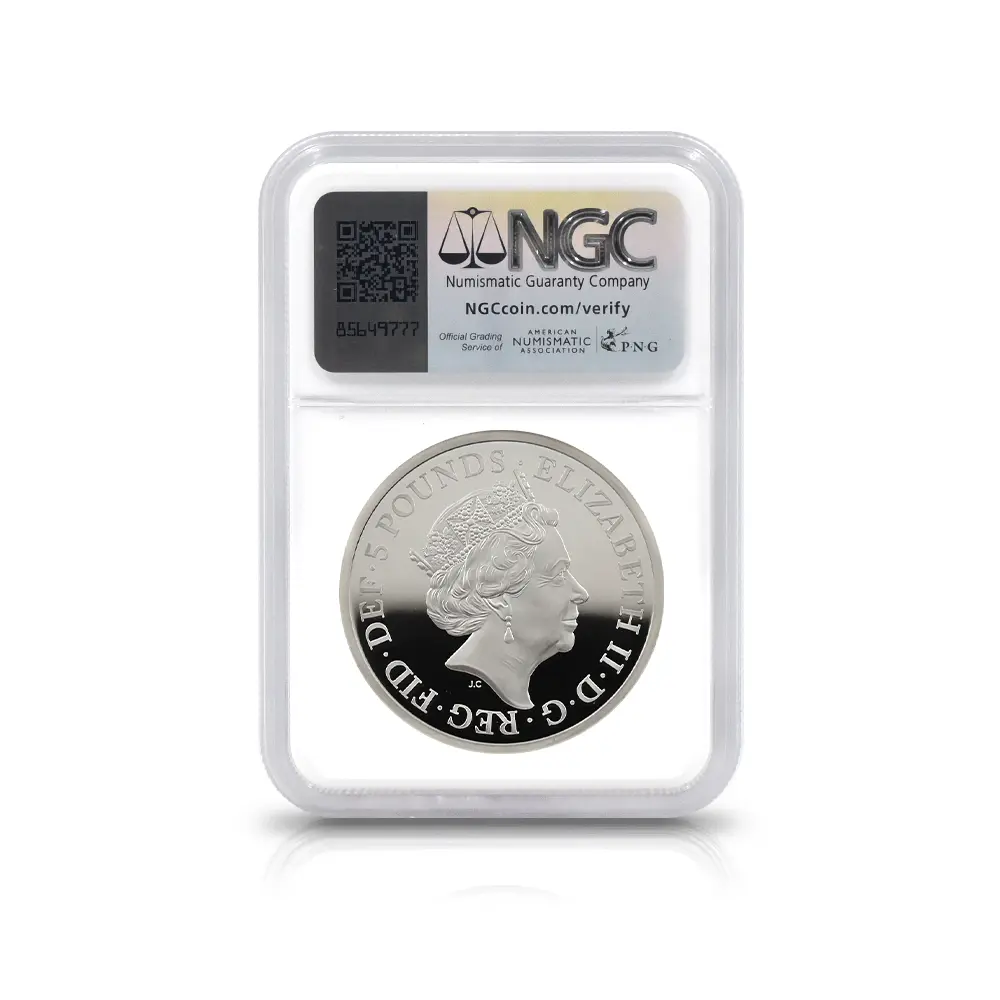 モダンコイン5：6337 2019 エリザベス2世 ウナ＆ライオン 5ポンド2オンス銀貨 NGC PF69UC 箱付き
