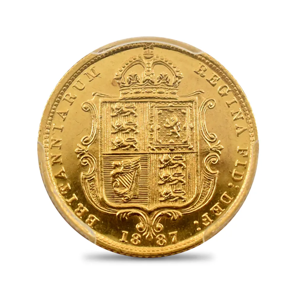アンティークコイン3:6345 1887 ヴィクトリア女王 ジュビリーヘッド 1/2ソブリン金貨 PCGS MS62 S-3869 Normal JEB