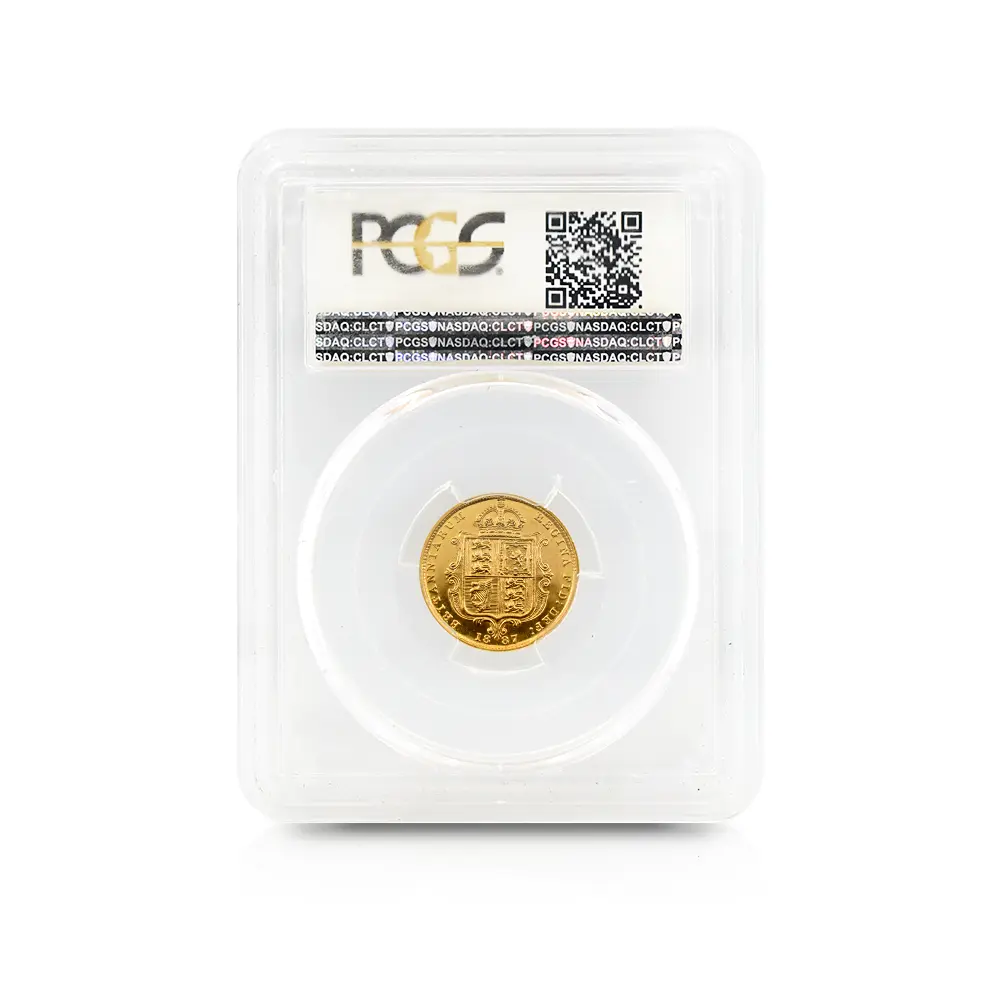アンティークコイン5:6345 1887 ヴィクトリア女王 ジュビリーヘッド 1/2ソブリン金貨 PCGS MS62 S-3869 Normal JEB