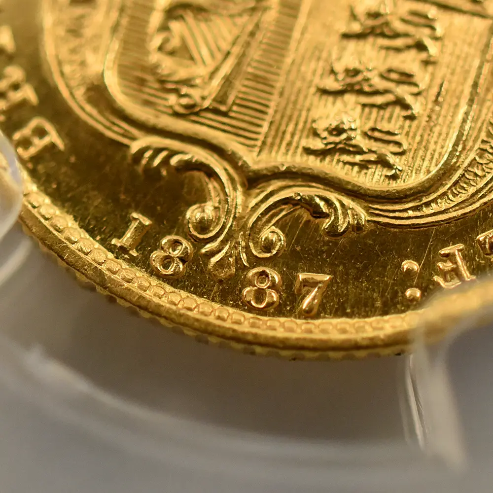 アンティークコイン14:6345 1887 ヴィクトリア女王 ジュビリーヘッド 1/2ソブリン金貨 PCGS MS62 S-3869 Normal JEB