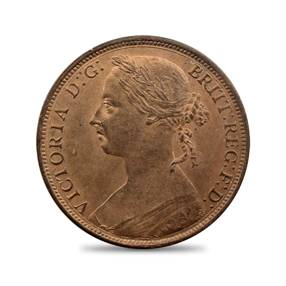 アンティークコイン3:6346 1887 ヴィクトリア女王 ブリタニア ペニー銅貨 未鑑定