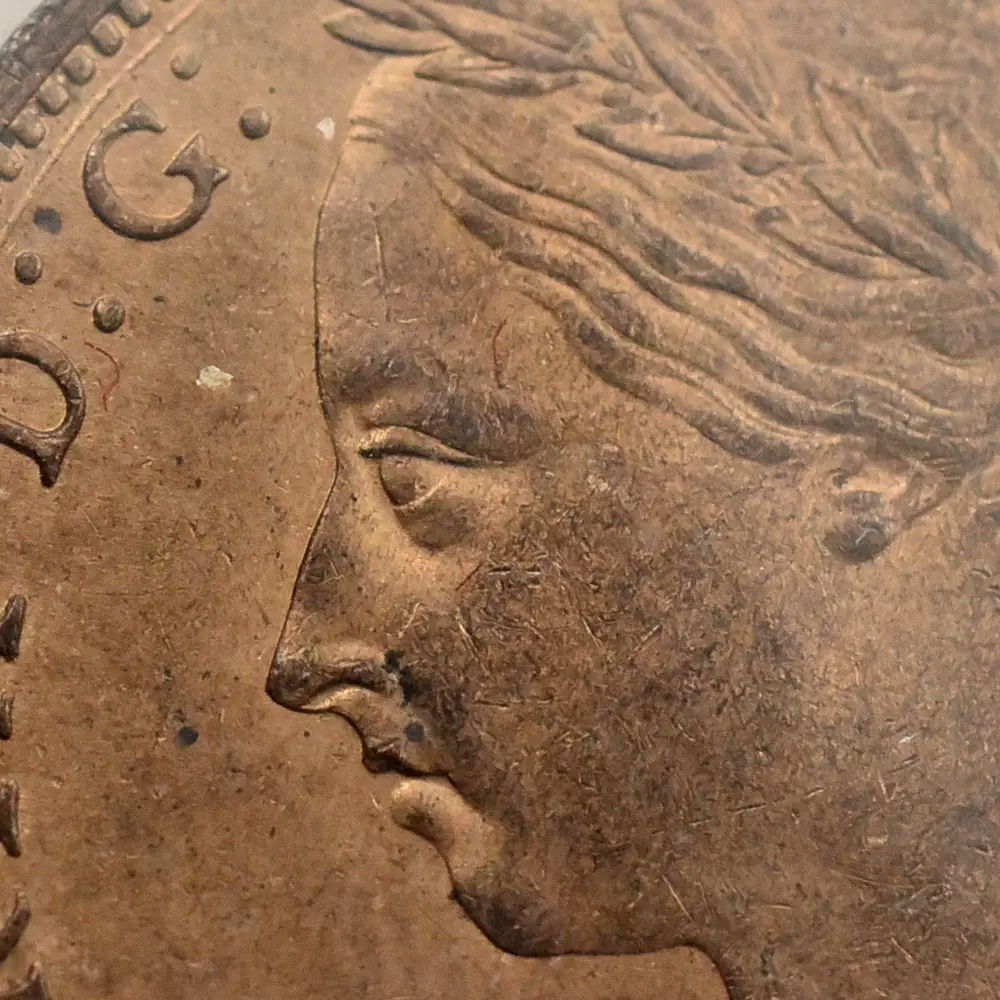 アンティークコイン5:6346 1887 ヴィクトリア女王 ブリタニア ペニー銅貨 未鑑定