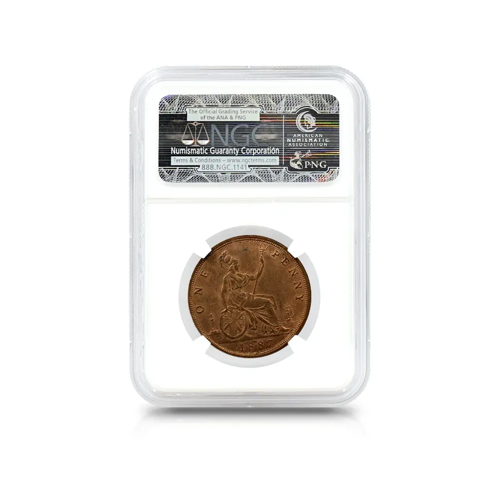 アンティークコイン5:6347 1887 ヴィクトリア女王 ブリタニア エリック・P・ニューマン・コレクション ペニー銅貨 NGC MS64RB
