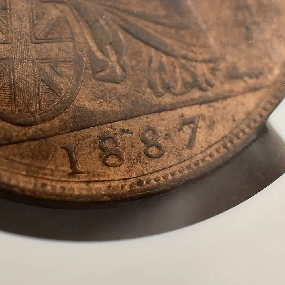 アンティークコイン13:6347 1887 ヴィクトリア女王 ブリタニア エリック・P・ニューマン・コレクション ペニー銅貨 NGC MS64RB