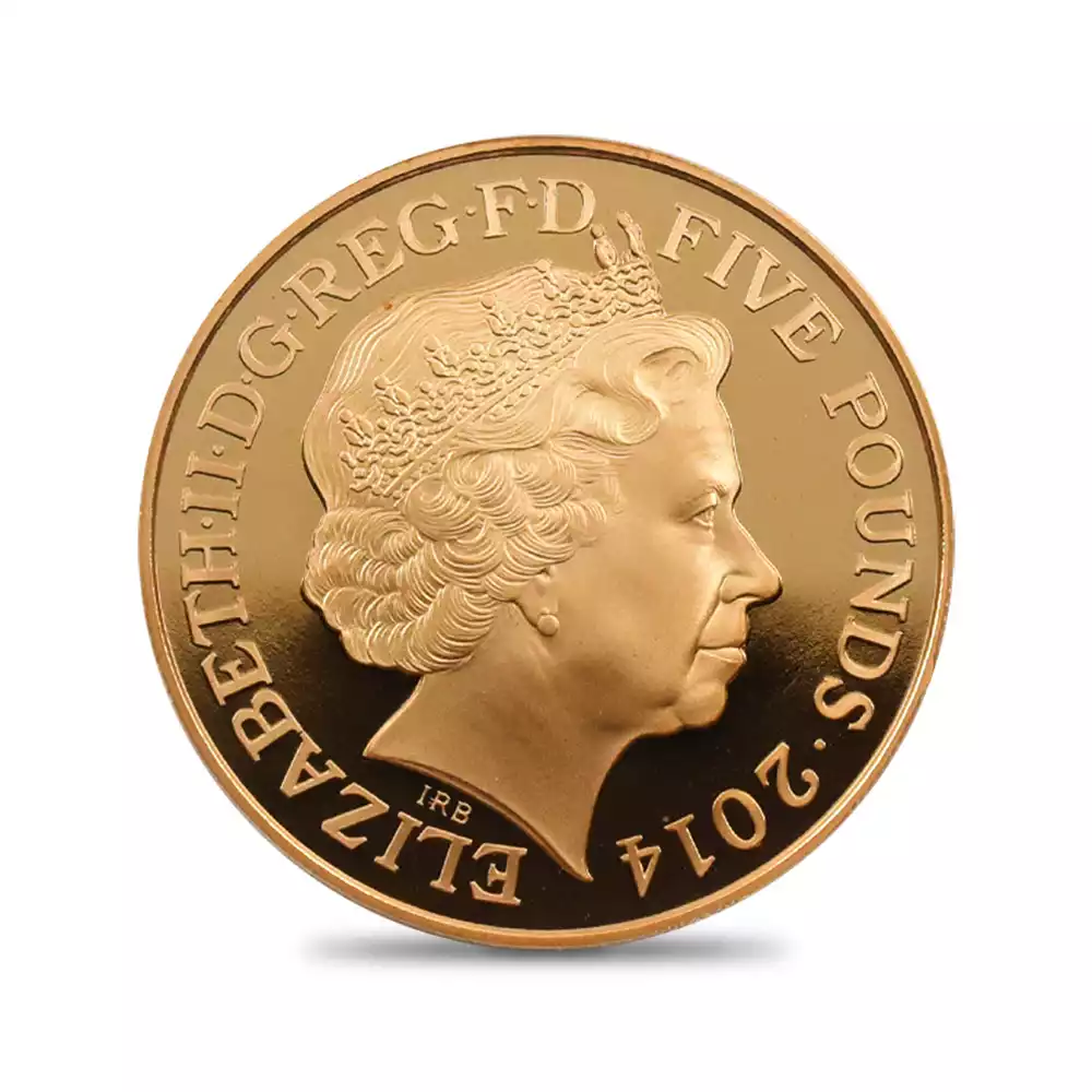 モダンコイン3：2230 2014 エリザベス2世 アン女王没後300周年記念 5ポンド金貨 PCGS PR69DC