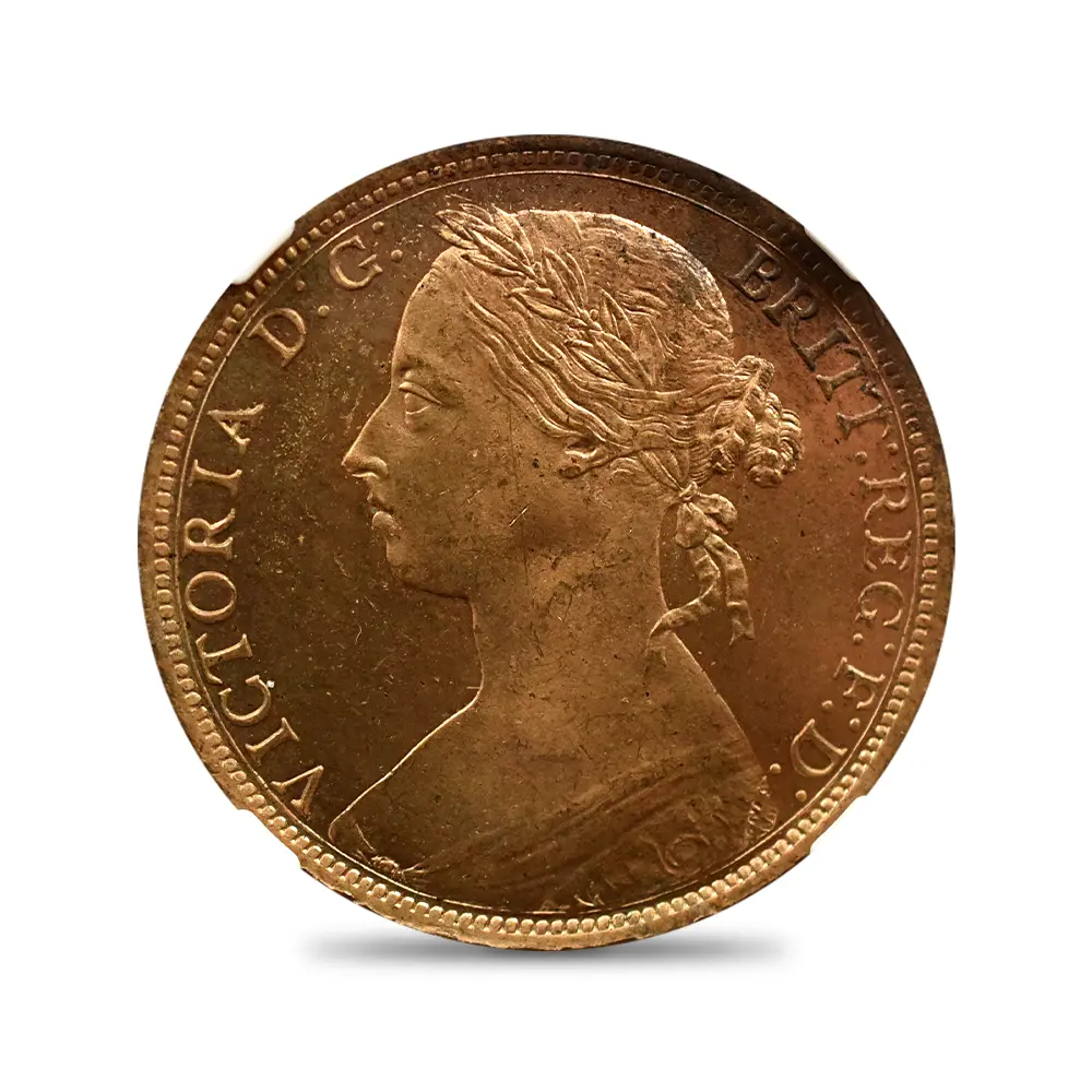 アンティークコイン2:6348 1887 ヴィクトリア女王 ブリタニア ペニー銅貨 NGC MS64RB Thorburn Collection