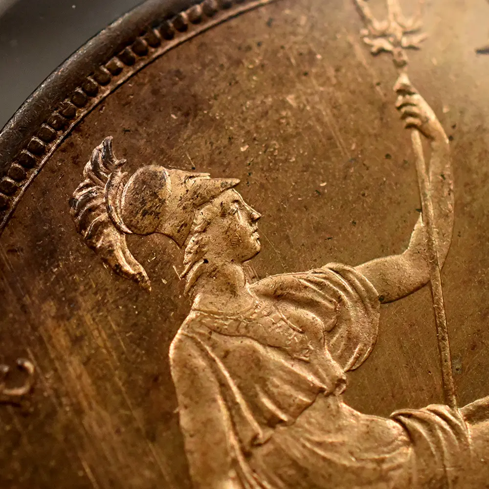 アンティークコイン11:6348 1887 ヴィクトリア女王 ブリタニア ペニー銅貨 NGC MS64RB Thorburn Collection