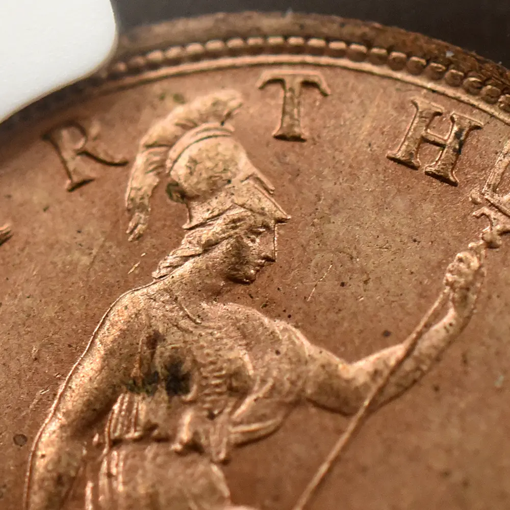 アンティークコイン10:6349 1887 ヴィクトリア女王 ブリタニア 1/4ペニー銅貨 NGC MS64RB Thorburn Collection