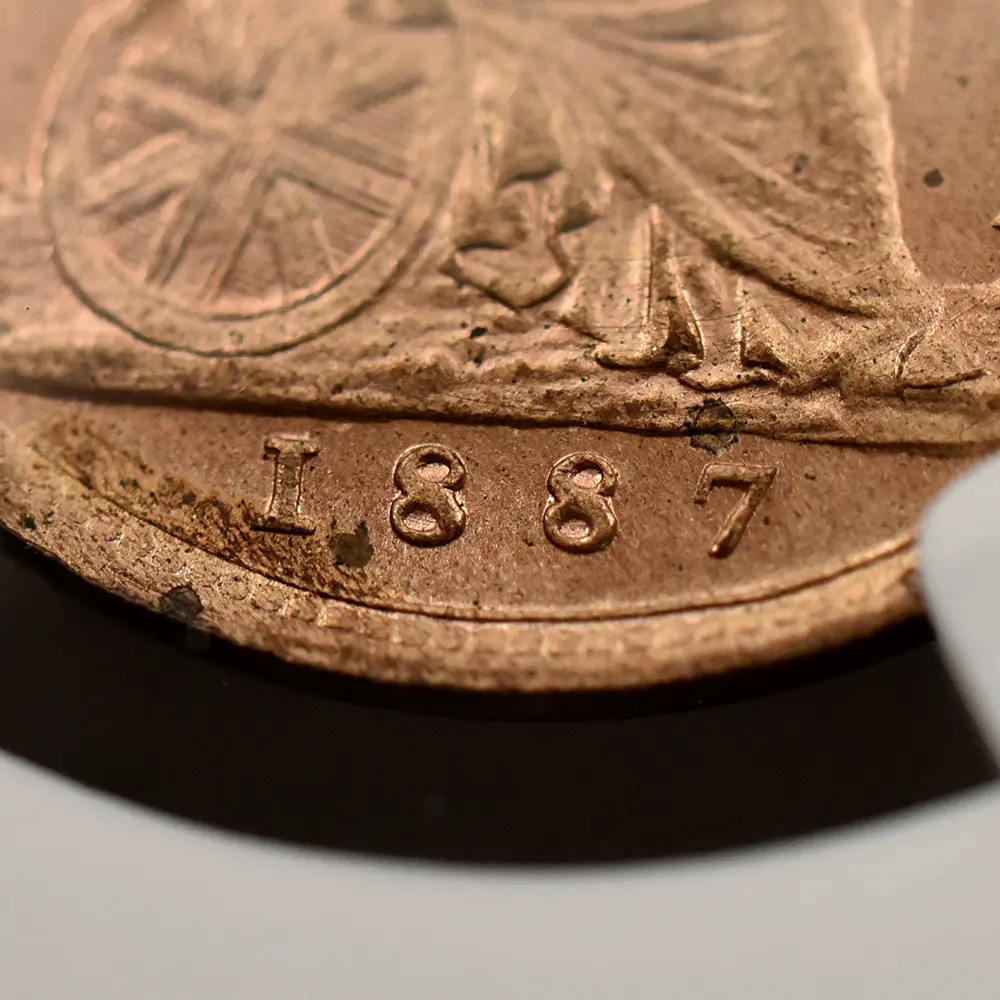 アンティークコイン12:6349 1887 ヴィクトリア女王 ブリタニア 1/4ペニー銅貨 NGC MS64RB Thorburn Collection