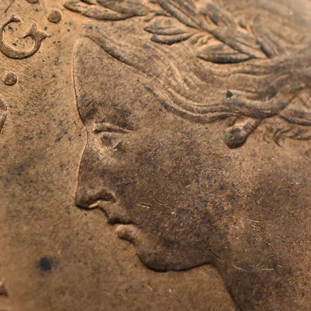 アンティークコイン4:6350 1887 ヴィクトリア女王 ブリタニア 1/2ペニー銅貨 未鑑定