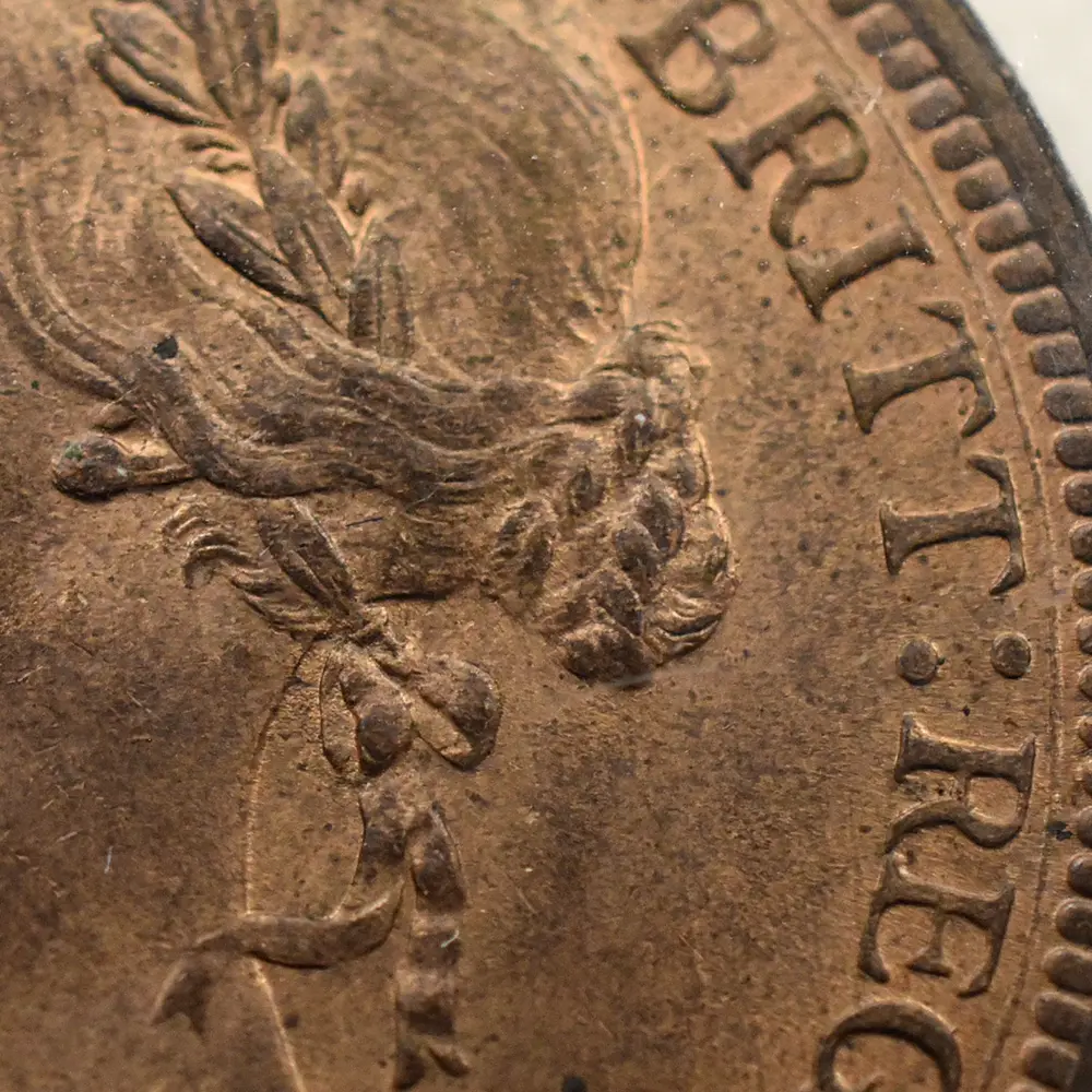 アンティークコイン5:6350 1887 ヴィクトリア女王 ブリタニア 1/2ペニー銅貨 未鑑定