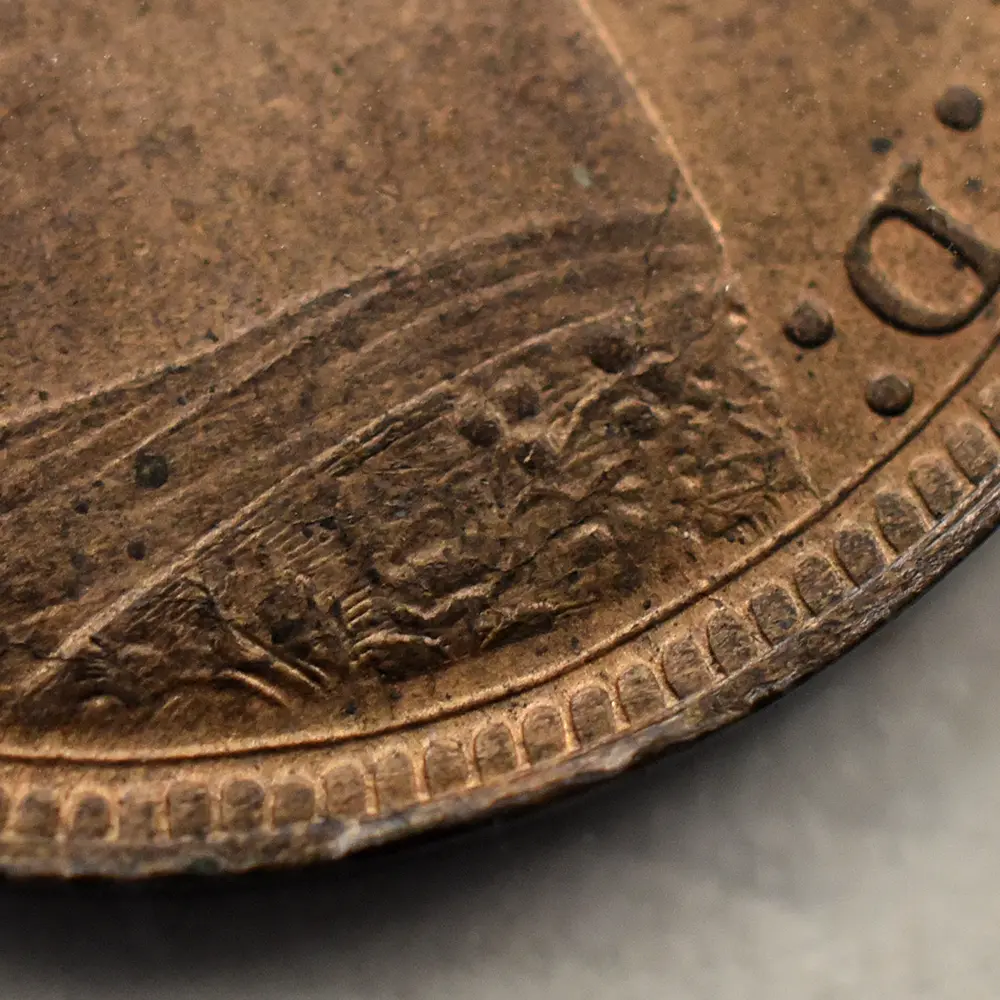 アンティークコイン6:6350 1887 ヴィクトリア女王 ブリタニア 1/2ペニー銅貨 未鑑定