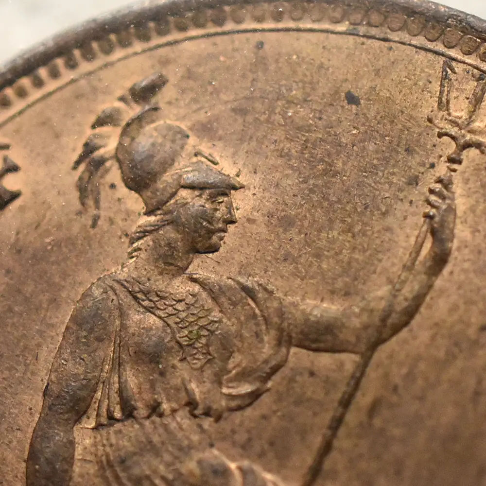 アンティークコイン7:6350 1887 ヴィクトリア女王 ブリタニア 1/2ペニー銅貨 未鑑定