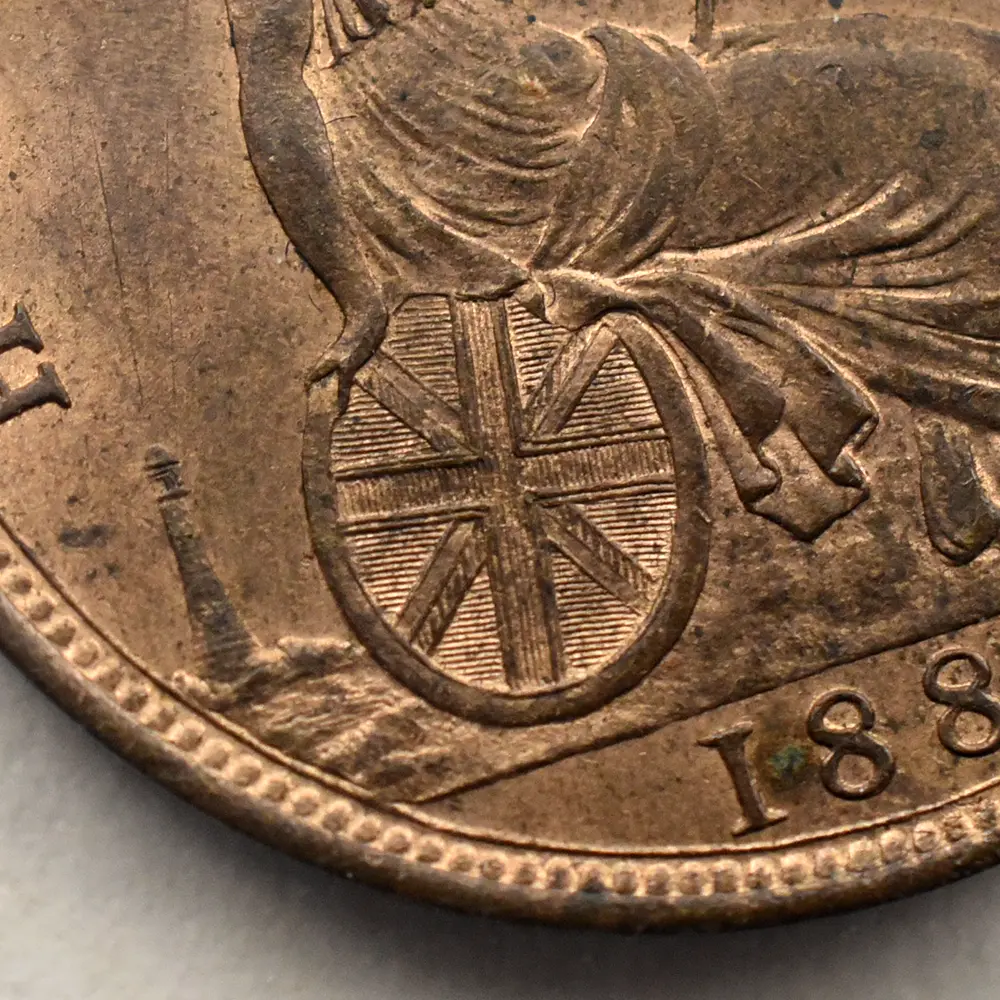 アンティークコイン8:6350 1887 ヴィクトリア女王 ブリタニア 1/2ペニー銅貨 未鑑定