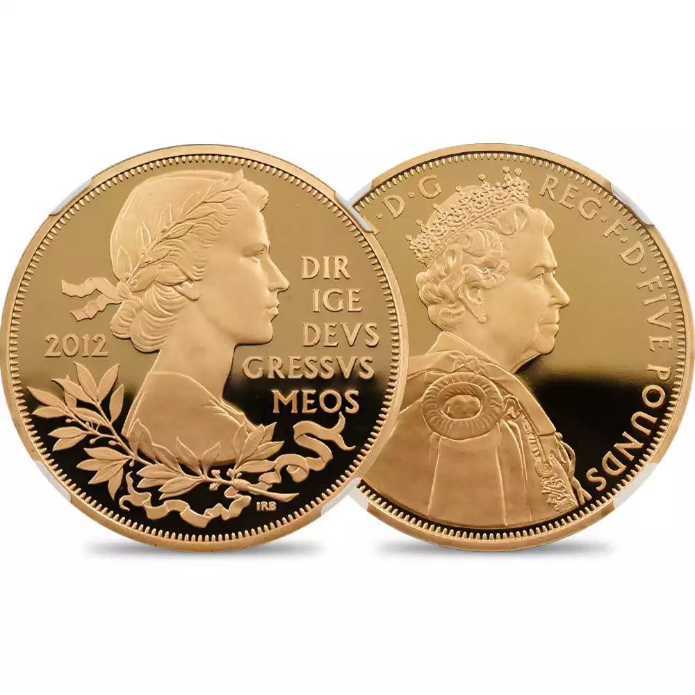 2012 エリザベス2世 ダイヤモンドジュビリー GILT 5ポンド銀貨