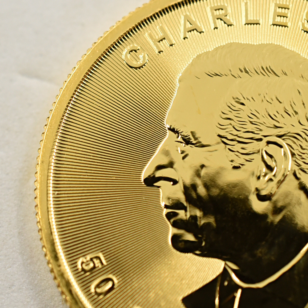 地金型7：6364 【R-TRUST様専用・2500円割引後価格】 カナダ 2025 チャールズ3世 メイプルリーフ 50ドル 1オンス 地金型金貨 【5枚】 (コインケース付き)