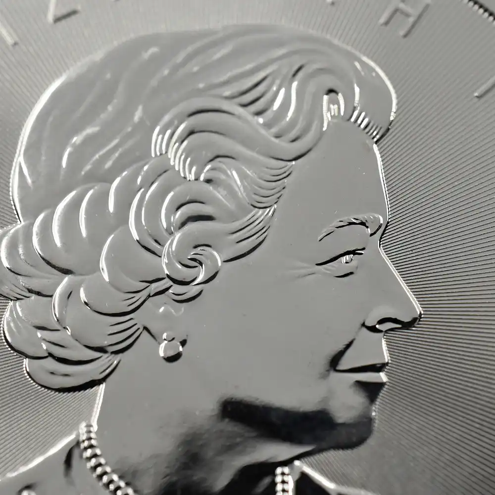 地金型s10：2020 カナダ 2022 エリザベス２世 メイプルリーフ  5ドル1オンス 地金型銀貨　【5枚】