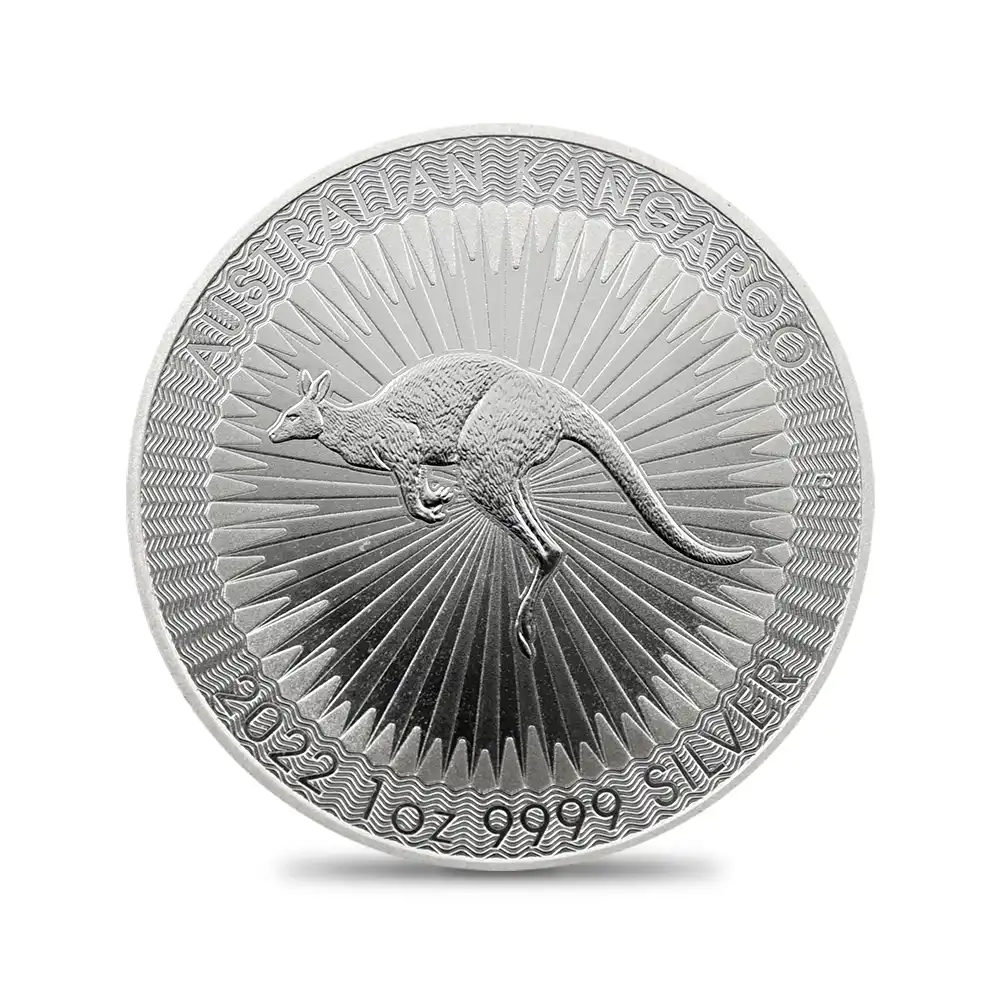 地金型3：2023 オーストラリア 2022 カンガルー 1ドル 1オンス 銀貨 【5枚】 (コインケース付き)