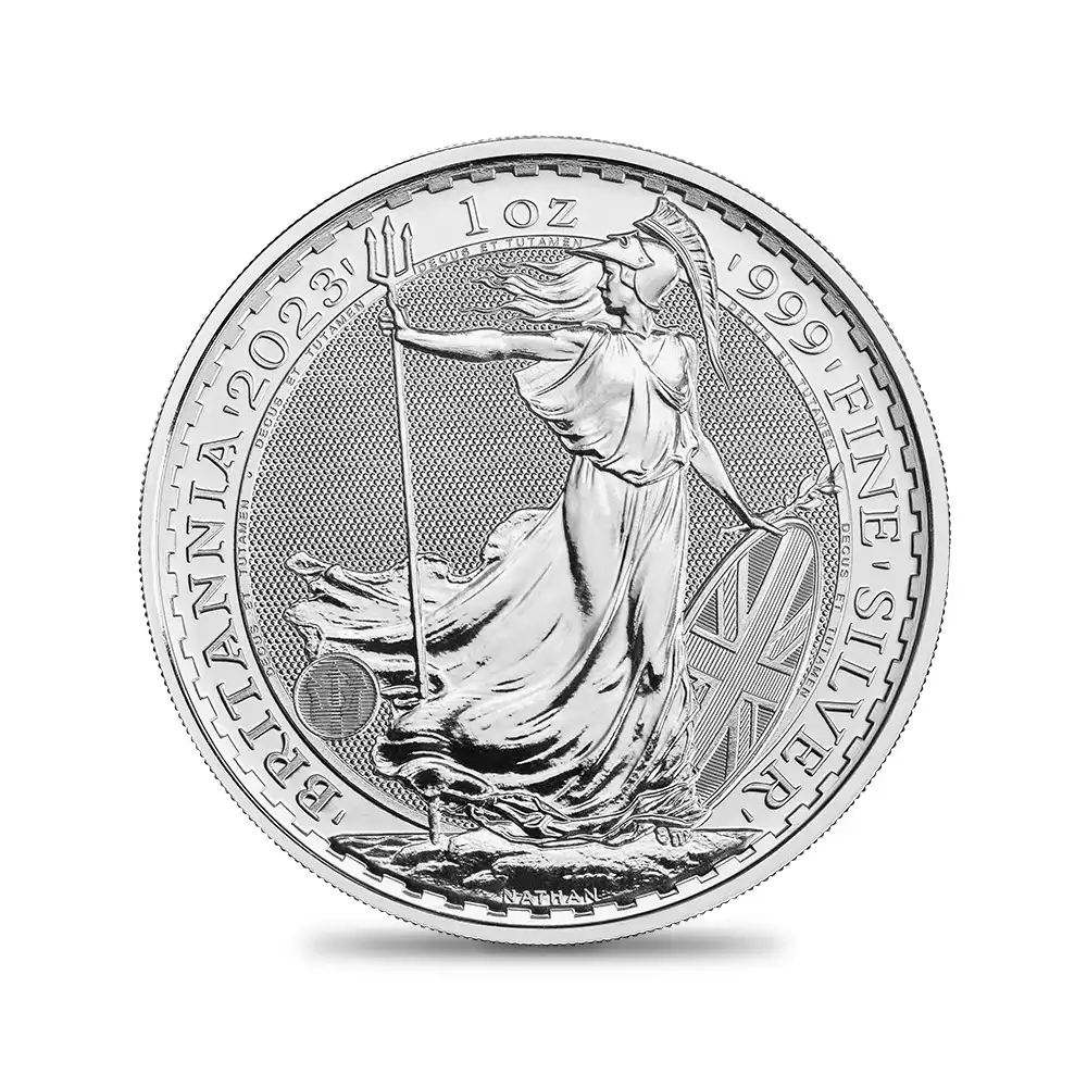 地金型2：2258 イギリス 2023 エリザベス2世 ブリタニア 2ポンド 1オンス 地金型銀貨 【500枚】 (モンスターボックス付き)