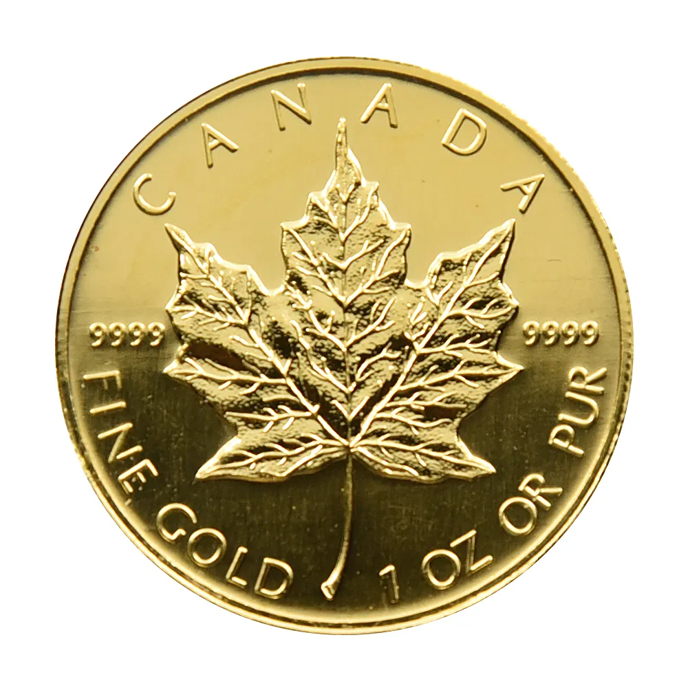 地金型2：3754 カナダ 2001 メイプルリーフ 50ドル 1オンス 金貨 【1枚】 (コインケース付き)