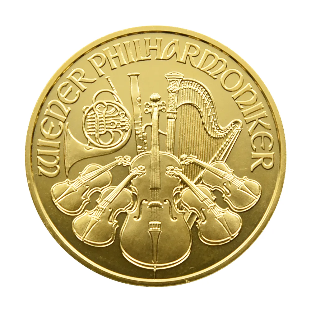 地金型2：3755 オーストリア 2003 ウィーンフィル 100ユーロ 1オンス 金貨 【1枚】 (コインケース付き)