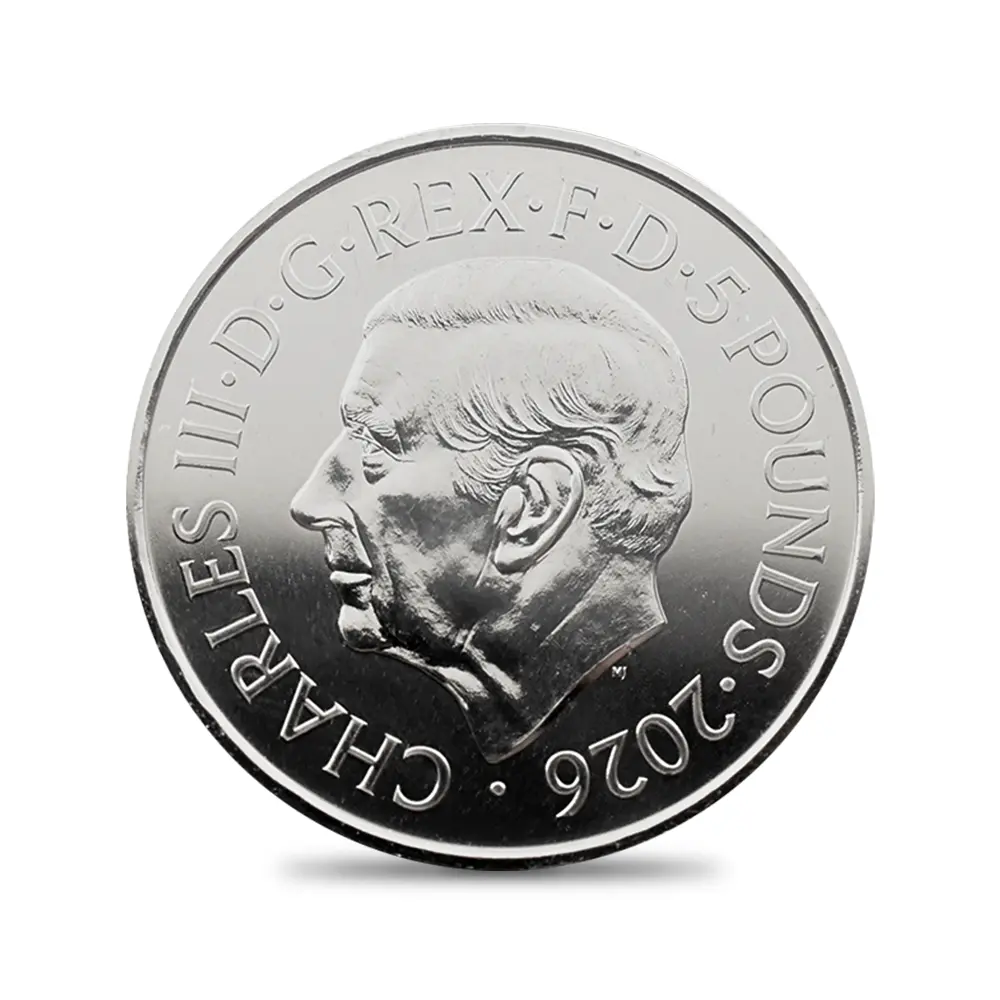 モダンコイン3:6204 2026 チャールズ3世 エリザベス2世のコイン肖像シリーズ 第一弾 ヤングヤングエリザベス 5ポンドBU白銅貨 未鑑定 パッケージ付き